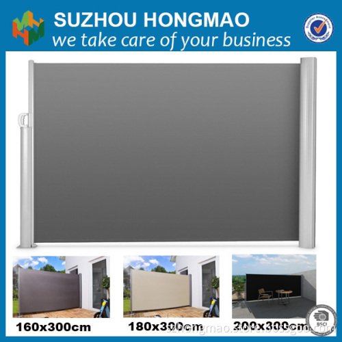 100%UV protected polyester outdoor folding retractable side awning